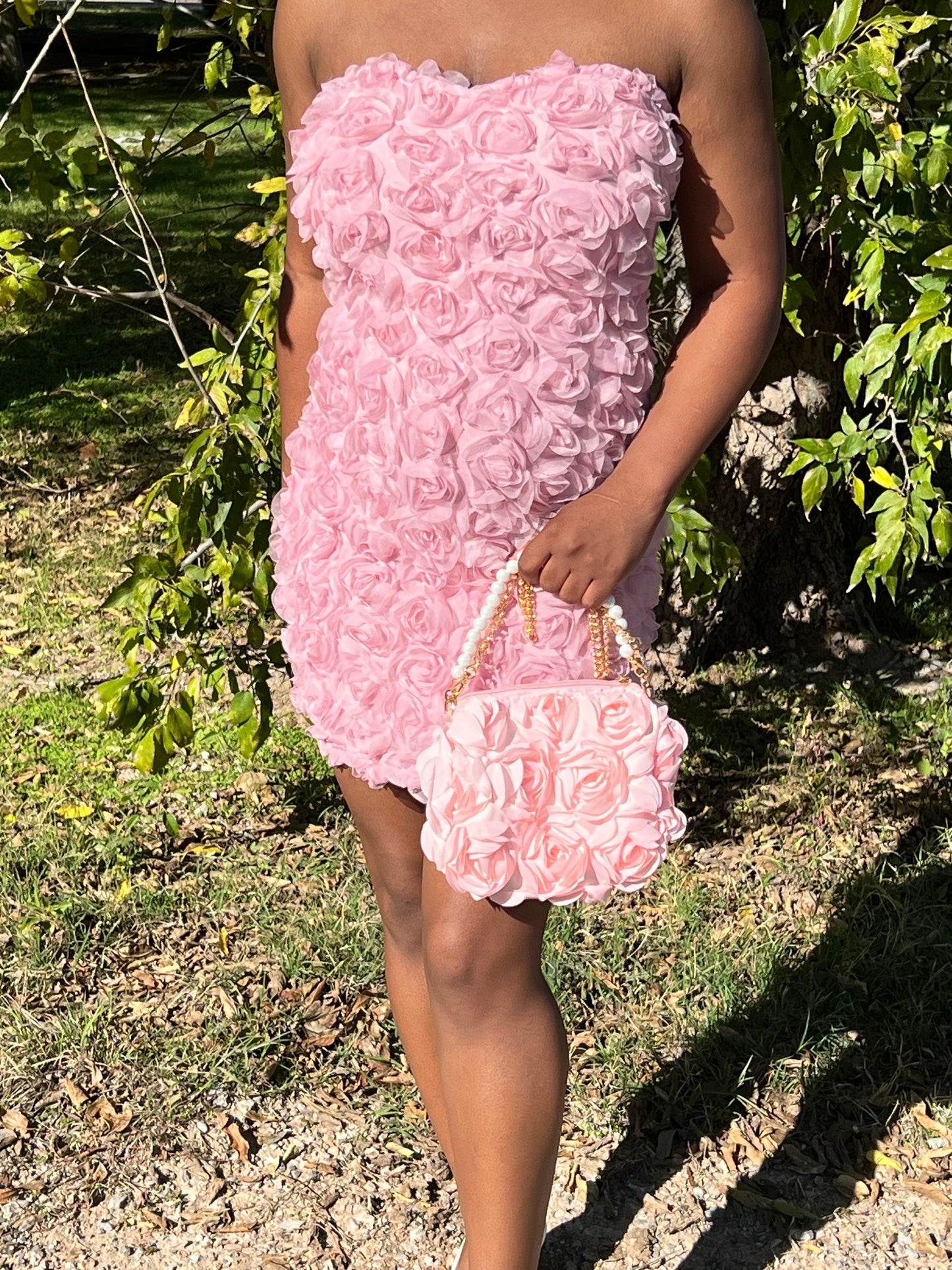 3D Floral Print Body Con Dress