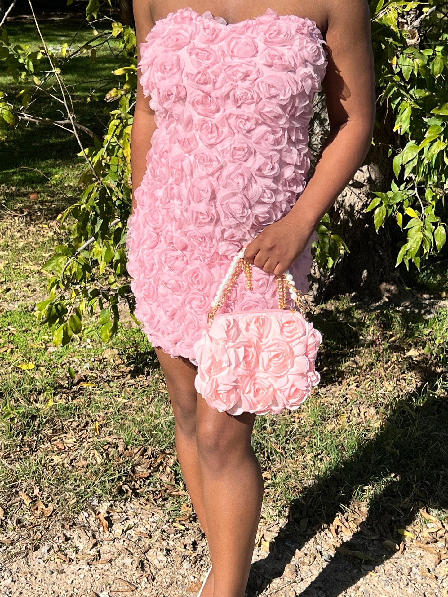 3D Floral Print Body Con Dress