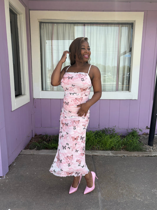 Butterfly Me Away – Pink Spring Dress